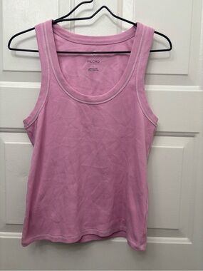 Pilcro Dusty Pink Ribbed Scoop Tank